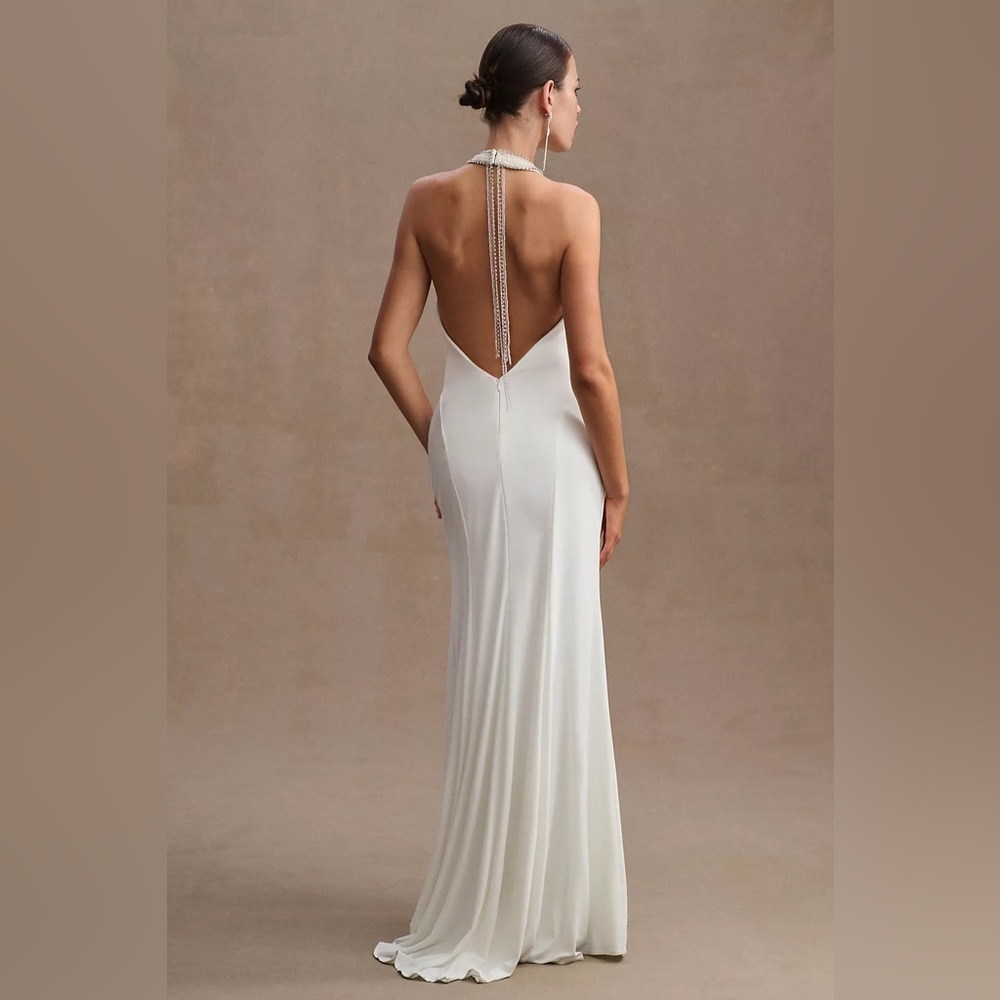 Mac Duggal Zuri Beaded Halter Jersey Gown NWT Size 2 - Picture 3 of 6